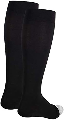 NuVein Medical Compression Stockings, 20-30 mmHg Support for Women & Men, Knee Length, Open Toe, Black, Large