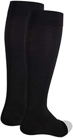 NuVein Medical Compression Stockings, 20-30 mmHg Support for Women & Men, Knee Length, Open Toe, Black, Large