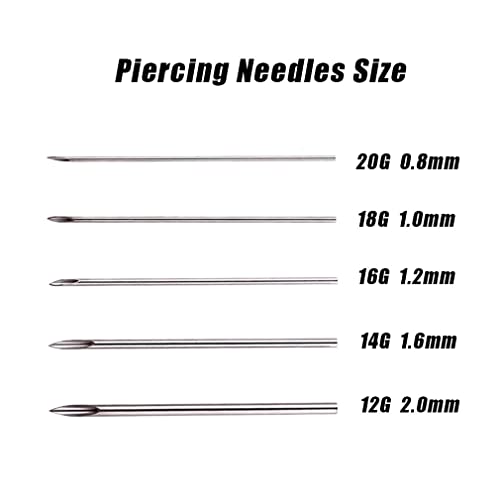 Piercing Needles - LQ 100Pcs 18G Body Piercing Needles Disposable Professional Piercing Needles for Body Ear Navel Nose Lip Nipple (18G 100PC)