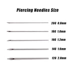 Piercing Needles - LQ 100Pcs 18G Body Piercing Needles Disposable Professional Piercing Needles for Body Ear Navel Nose Lip Nipple (18G 100PC)