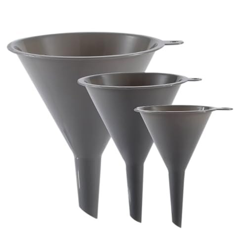 Plastic Kitchen Funnel Set of 3, Round Kitchen Funnels for Filling Bottles, Durable and Multifunctional Funnels for Filling Canning, Cooking, Lab or Car Oil