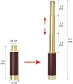 Pirate Monocular Telescope for Kids & Adults, Handheld Collapsible Brass Telescope 25x30 Zoomable Portable Pirate Spyglass for Cruise Ship Travel Watching Games Hiking Hunting and More