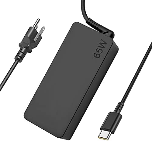 USB-C 65W 45W AC Replacement Charger Compatible with Lenovo ThinkPad T480 T490 T580 ADLX65YDC2A ADLX65YLC2D ADLX65YDC3A ADLX65YDC2D chromebook 2nd Gen S330 65W Laptop Power Supply Adapter Cord