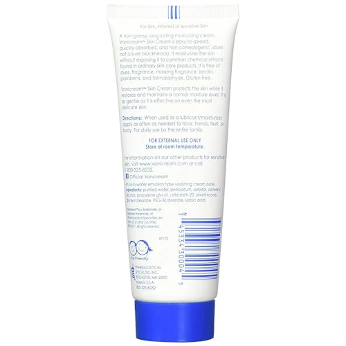Vanicream Moisturizing Skin Cream for Sensitive Skin 4 oz (Pack of 5)
