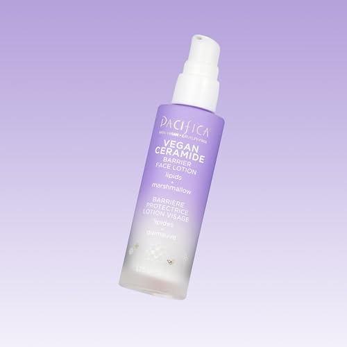 Pacifica Face Moisturizer - Vegan Ceramide Barrier Repair Face Lotion, Hydrating, For Dry Skin, Dermatologist Tested, Safe for Sensitive Skin, Fragrance Free, Vegan + Cruelty Free