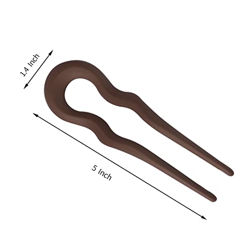 FRDTLUTHW 5.1Inch U Shaped Hair Fork Frosted French Hair Pin for Women Girls(pack of 4)