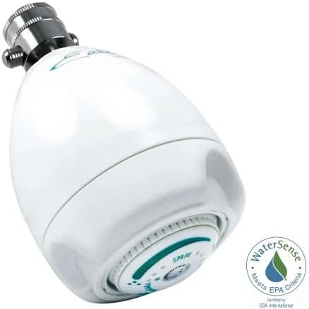 Niagara Conservation N2920-V Earth Spa 3-Spray with 2 GPM 2.7-in. Wall Mount Adjustable Fixed Shower Head, White | Showerhead Sprayer with Pressure Compensation Technology & Soap and Soak Pause Button