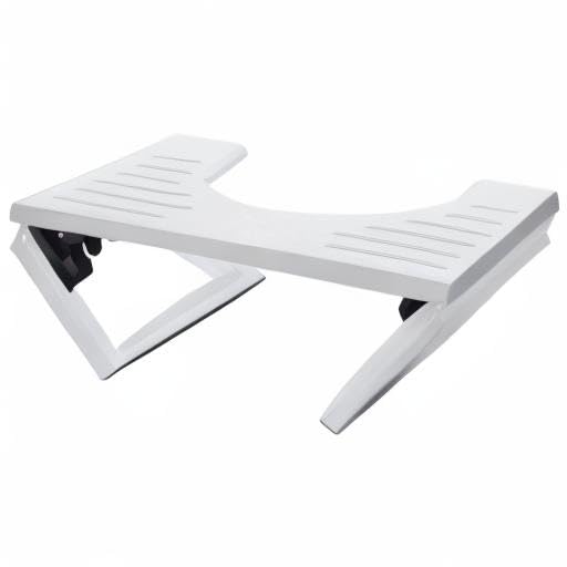 AmazerBath 7 Inches Bamboo Toilet Stool Squat for Adults, Foldable Poop Stool for Bathroom, 0.79" Thickness Potty Step Stool with Non-Slip Strip, No Assembly Required, Space-Saving, White