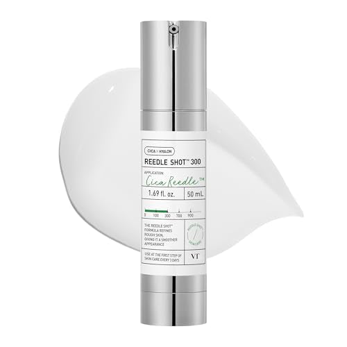 VT COSMETICS CICA Reedle Shot 300, Advanced Night Exosome, Microneedling Serum, Centella Asiatica, Hyaluronic Acid, Propolis, Soft Skin, Regeneration, Glass Skin, Korean Skin Booster 1.69Fl Oz (50ml)