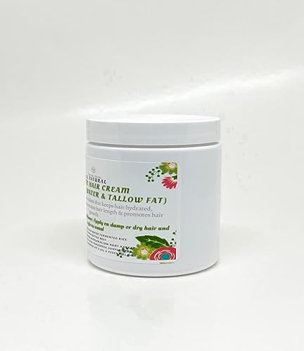 Croton Zambesicus (also know as shebe powder) Hair Growth Cream|Leave in Conditioner|With Fermented Rice Water & Tallow|Aloe Vera|Sea Moss (Scented, 4 oz)