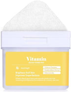 DERMAL Vitamin Toner Pad - Korean Toner Pad for Antioxidant & Skin Glow Radiance Improvement with Vitamin C - Vegan Pure Cotton Square Pads - High Capacity, 120 Sheets