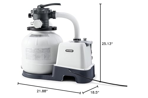 INTEX 2,100 GPH Krystal Clear Sand Filter Pump and Saltwater Pool Chlorine System for Above Ground Pools, Pool Cleaner System with Automatic Timer