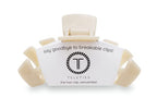 TELETIES - Large Hair Clip - Strong Grip, Bendable Teeth, Comfortable Curved Design - Ideal for Thick Hair - For All Hair Textures - Almond Beige