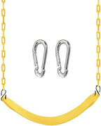 TURFEE Swing for Outdoor Swing Set - Pack of 1 Seat Replacement Kit with Heavy Duty Chains - Backyard Swingset Playground Accessories for Kids (Yellow)