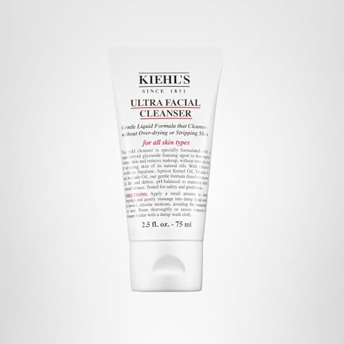 Kiehl's Ultra Facial Cleanser, Lightweight Foamy Facial Cleanser, Enriched Formula that Replenishes Skin Barrier, Gently Exfoliates and Moisturizes, Suitable for All Skin Types - 2.5 fl oz