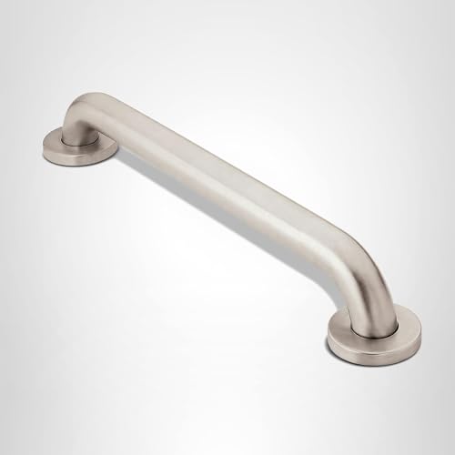Moen Home Care Bathroom Safety 18 Inch Stainless Steel Handicap Grab Bar for Bathtub and Shower, Elderly Assistance Product with Concealed Screws, Polished Brass, R8918