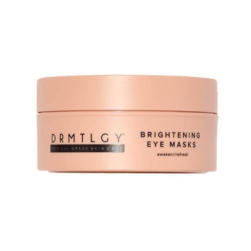 DRMTLGY Brightening Eye Masks (30 Pairs) - Caffeine Eye Masks for Dark Circles and Puffiness with Hyaluronic Acid, Eye Patches for Puffy Eyes