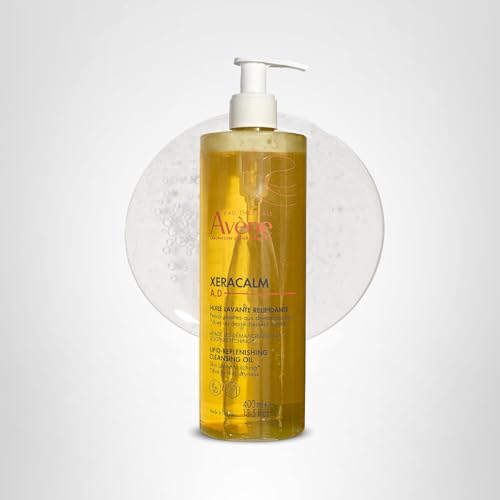Avène XeraCalm A.D Lipid-Replenishing Cleansing Oil, Atopic Dermatitis, Eczema-Prone, Fragrance-Free, Pump, 13.5 oz.