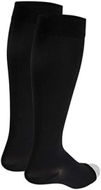 NuVein Medical Compression Stockings, 30-40 mmHg Support, Women & Men Knee Length, Open Toe, Black, 2X-Large