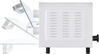 Mainstays 4 Slices Toaster Oven with 3 Settings, includes Baking Rack and Pan, Arctic White, New
