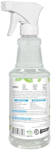 Mighty Mint Laundry Stain Remover, Parent’s Choice Non-Toxic Spray for Stains from Food, Drink, Grease, Natural Peppermint Scent, 16oz