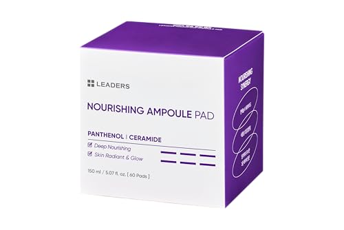 LEADERS Nutrition Ampoule Toner Pad - Deep Nourishing Hydrating for Glowing Skin | Vegan-Certified | Korean Skincare 60 Pads x 150ml