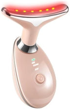 7-in-1 Face and Neck Massage Tool for Skin Care Gift, Multifunctional Electric Red Light Therapy for Face, Wrinkles, Double Chin (Pink)