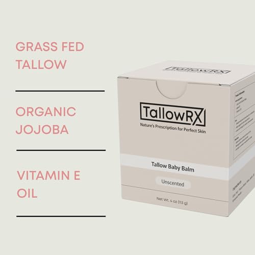 Tallow Baby Balm for Delicate Skin – All-Natural Moisturizing & Soothing Cream – Grass Fed Beef Tallow, Organic Jojoba & Vitamin E