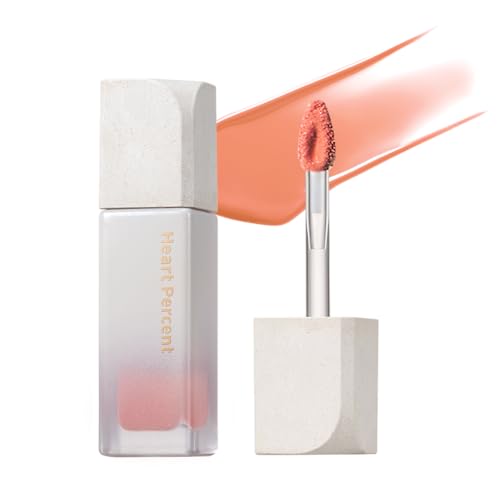 Heart Percent Dote On Mood Pure Glow Tint, Watery & Lightweight Moisturizing Lip Stain Long Lasting Liquid Lipstick 6.8g, #11. Just Coral