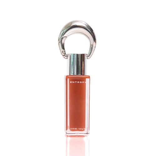 ENTROPY Makeup 2-in-1 Charm Shiny Glowy Lip & Cheek Gloss Tint Keychain, High Pigment Long Lasting Lip Color & Plumping Gloss, C4 Sun Stone Charm