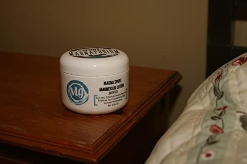 Magna Sport Handmade Magnesium Lotion with all Organic Oils – over 375 mg/tsp of Zechstein Seabed Magnesium Minerals + 5 Organic Essential Oils!