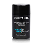 SURETHIK Hair Fibers, 15g (Black), Fills Thinning Hair for Visibly Fuller Look, Conceals Bald Spots, Natural Look, For Men & Women