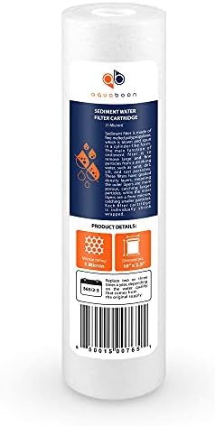 Aquaboon 1 Micron Whole House Sediment Filter 10 x 2.5 for RO & Well Water Filters Replacement Cartridges Compatible with AP110, WHKF-GD05, 25 Pack