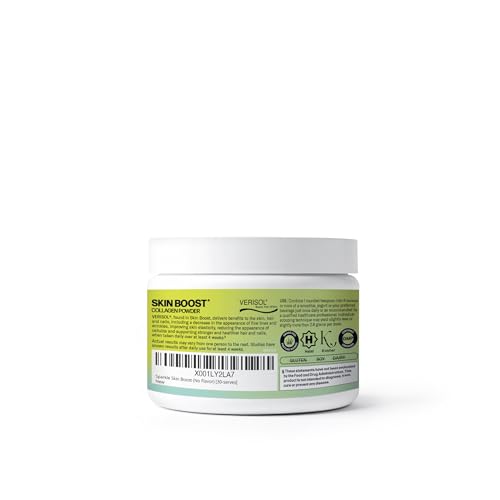 Sparkle Wellness VERISOL Bioactive Hydrolyzed Collagen Peptides | Collagen Powder Supplement with Vitamin C for Skin, Hair & Nail Health | Skin Boost (No Flavor) [30-Serves]