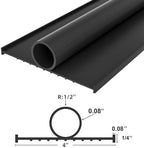 Garage Door Seals Bottom Rubber Weather Stripping Kit Replacement, U+O Ring Weatherproof Threshold Buffering Sealing Rubber, 1/4 Inch T Ends, 4 Inch Width (16 Ft)