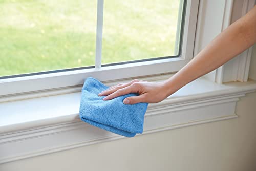 Quickie Microfiber Cleaning Cloth 14 X 14 inch, Blue, 12 Pack, All-Purpose Towel/Wiper for Multi-Purpose Indoor/Outdoor Cleaning/Dusting/Polishing on Kitchen/Bathroom/Auto SurfacesK (49012PDQ)