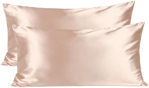 Yanibest Satin Pillowcase, King Size Pillow Cases Set of 2 - Silk Pillow Cases for Hair and Skin with Zipper, Silk Pillow Cases King for 20"x40", Exquisite Packaging for Women Men