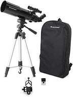 Celestron Travel Scope 80 Portable Refractor Telescope – 80mm Aperture, Fully-Coated Glass Optics – Includes Tripod, Smartphone Adapter, Backpack & Software – Ideal for Beginners & Travel