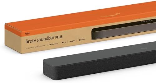 Amazon Fire TV Soundbar Plus (newest model) with built-in subwoofer, 3.1 channel, Dolby Atmos, clear dialogue