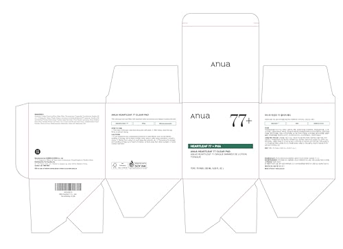 ANUA Heartleaf 77 Toner Pad, Mild Exfoliating Facial Pads for Glass Skin, Hydrating Pore Care for Sensitive Skin, Heartleaf Extract, PHA, Centella, Non comedogenic, Korean Skin Care (70 Pads)
