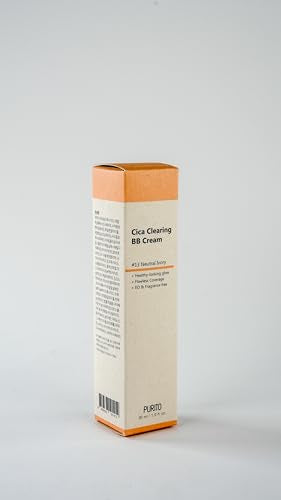 PURITO Cica Clearing BB Cream #13 Neutral Ivory 1 fl.oz / 30ml, Vegan bb cream, foundation, cruelty free