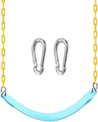 TURFEE Swing for Outdoor Swing Set - Pack of 1 Seat Replacement Kit with Heavy Duty Chains - Backyard Swingset Playground Accessories for Kids (Blue 2)