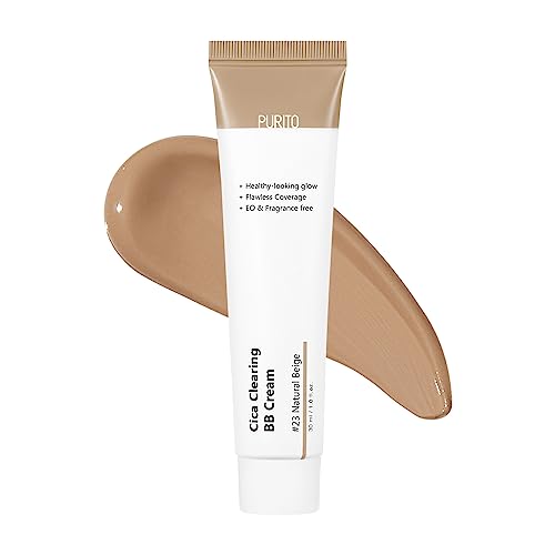 PURITO Cica Clearing BB Cream #23 Natural Beige 1 fl.oz / 30ml, Vegan bb cream, foundation, cruelty free