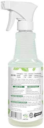 Mighty Mint Mold & Mildew Stain Remover Spray, Rapid Clean for Bathroom, Kitchen, Hard Water, Outdoors, Natural Peppermint Scent, 16oz