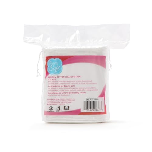 Premium Jumbo Cotton Cleansing Pads, 100% Pure Cotton, Large 3.5â€? x 4.5â€? Cotton Pads (200 Count)