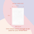 White Rabbit - Naked Cotton Classic - Premium Facial Cotton Pads - for Makeup Remover, Toner, Mask - 100% Cotton, Unbleached, Lint-Free - Extra Soft & Durable - Natural & Cruelty-Free - 500 Count