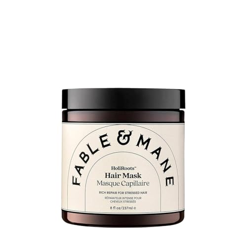 Fable & Mane HoliRoots Hair Mask, 8FL oz - Hydrating Hair Mask for Dry Damaged Hair with Shea Butter, Banana, Coconut Water, Mango Butter and Indian Jasmine Sambac Fragrance