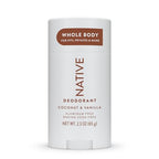 Native Whole Body Deodorant Stick Contains Naturally Derived Ingredients, Deodorant for Men and Women | 72 Hour Odor Protection, Aluminum Free with Coconut Oil and Shea Butter | Coconut & Vanilla