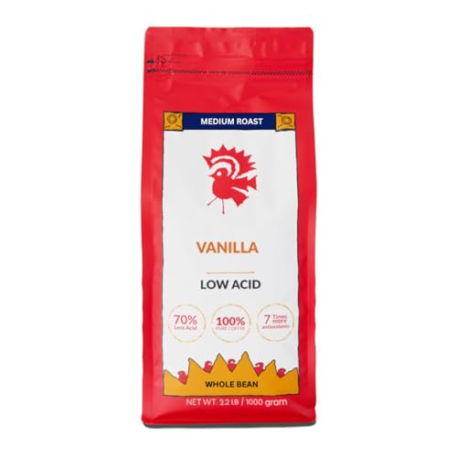 Puroast Low Acid Coffee Whole Bean | House Blend Whole Bean | Medium Roast | High Antioxidants & High pH |No Bitter Aftertaste | Reduced Heartburn & GERD | Suitable for Cold Brew - 2.2 LB