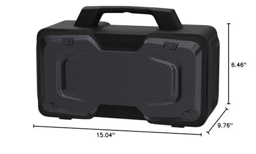 BUGANI Bluetooth Speaker, 80W Powerful Portable Wireless Speakers IPX7 Waterproof Speaker, Outdoor Loud Speakers with Handle 24H Playtime, Support Microphone AUX USB Suitable for Party, Pool, Black